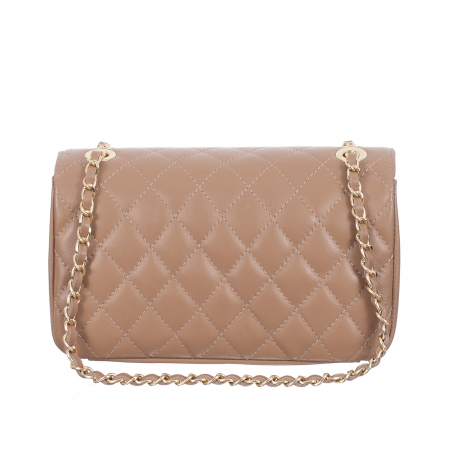 Geantă crossbody piele nude cu aspect matlasat 8002 [3]
