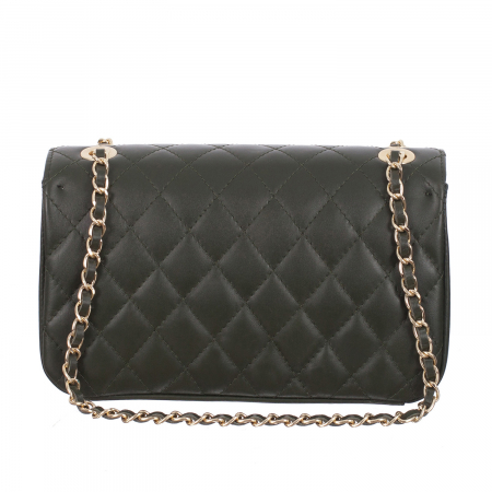Geantă crossbody piele olive cu aspect matlasat 8002 [2]