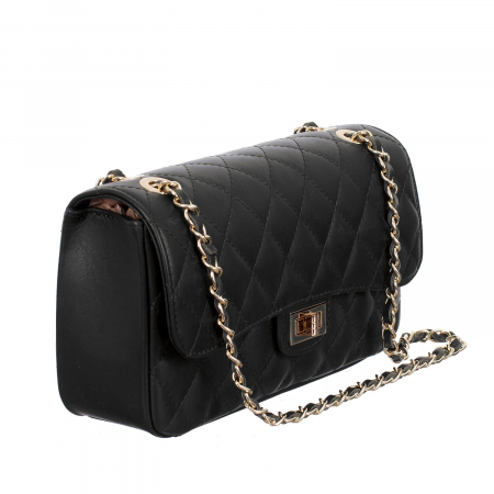 Geantă crossbody piele negru cu aspect matlasat 8002 [0]