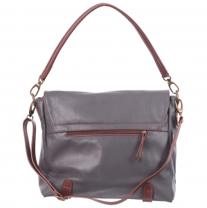 Geantă din piele gri cu accesorii maro 8004 [2]