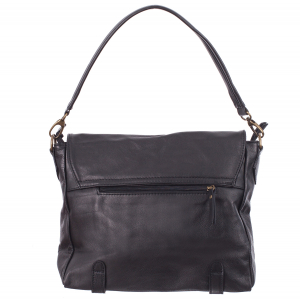 Geantă din piele neagră cu accesorii maro 8004 [2]