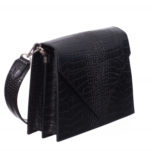 Genți Mici - Geantă din piele lăcuită neagră 8019