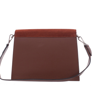 Geantă din piele cu capac din piele întoarsă grena cu baretă scurtă 8018 [2]