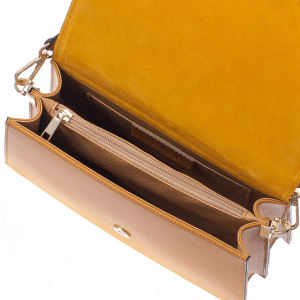 Geantă din piele portocaliu cu baretă scurtă 8017 [3]