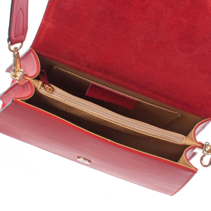 Geantă din piele roșie cu baretă scurtă 8017 [3]