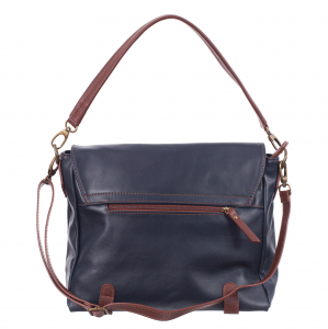 Geantă din piele bleumarin cu accesorii maro 8004 [2]