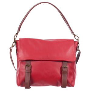 Geantă din piele roșie cu accesorii maro 8004 [1]