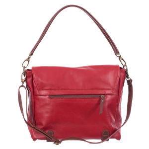 Geantă din piele roșie cu accesorii maro 8004 [2]