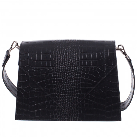 Geantă din piele lăcuită neagră 8019 [0]