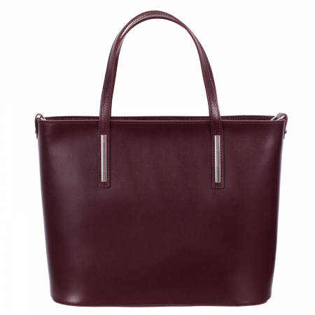 Geantă din piele naturală bordo 8012 [2]
