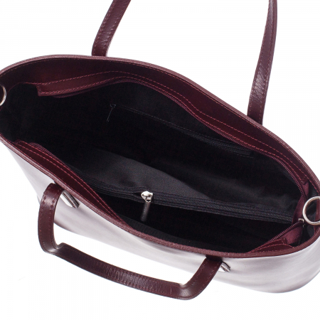 Geantă din piele naturală bordo 8012 [3]