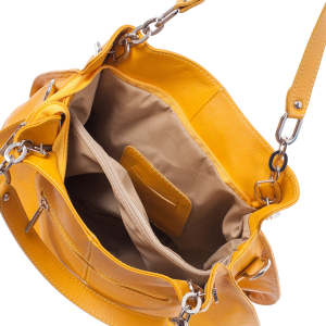 Geantă din piele naturală galbenă 8009 [3]