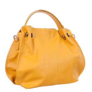 Culori Genți - Geantă din piele naturală galbenă 8009