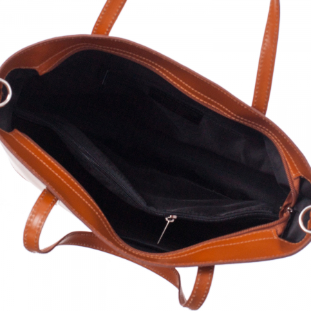 Geantă din piele naturală caramel 8012 [3]