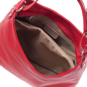 Geantă din piele naturală roșie 8022 [3]