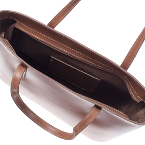 Geantă din piele naturală cu model laser-cut beige 8031 [3]