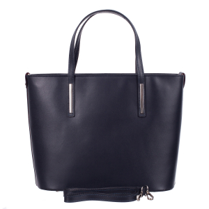 Geantă din piele naturală cu model laser-cut bleumarin 8031 [2]