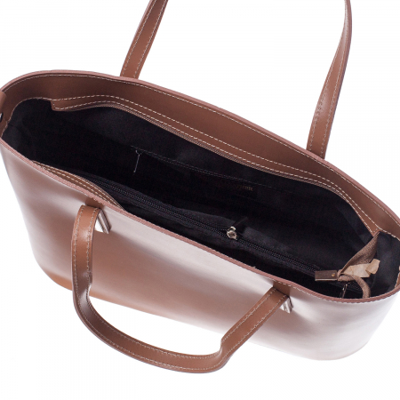 Geantă din piele naturală cafeniu 8012 [3]