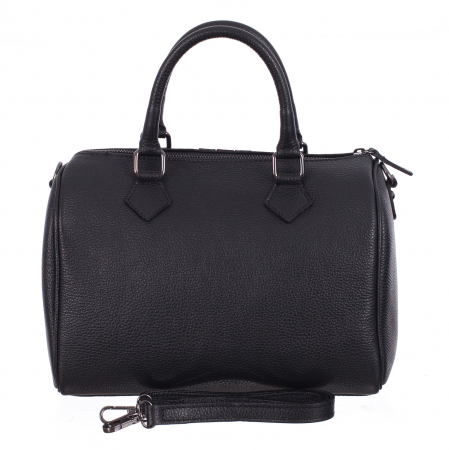Geantă din piele naturală neagră 8029 [2]