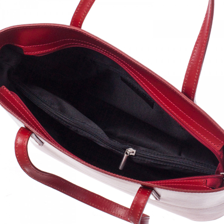 Geantă din piele naturală roșie 8012 [3]