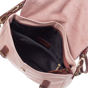 Geantă din piele roz cu accesorii maro 8004 [3]