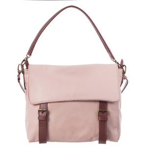 Geantă din piele roz cu accesorii maro 8004 [1]