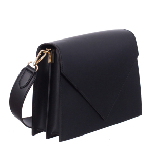 Genți Mici - Geantă din piele neagră cu baretă scurtă 8017