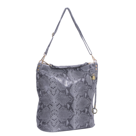 Genți Casual - Geantă Elaine, din piele naturală gri antracit 8070