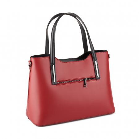 Geantă Model Mare Emma, rosu si negru din piele naturală 8008 [1]