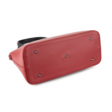 Geantă Model Mare Emma, rosu si negru din piele naturală 8008 [5]