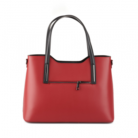 Geantă Model Mare Emma, rosu si negru din piele naturală 8008 [2]