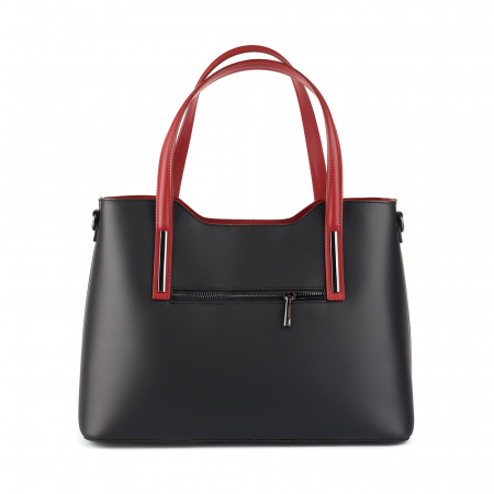 Geantă Model Mare Emma, negru si rosu din piele naturală 8008 [2]