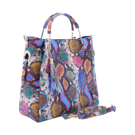 Genți Moderne - Geantă Rainbow, piele naturala imprimeu multicolor, 8054