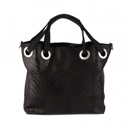 Geantă Estella, din piele naturală neagra 8078 [4]