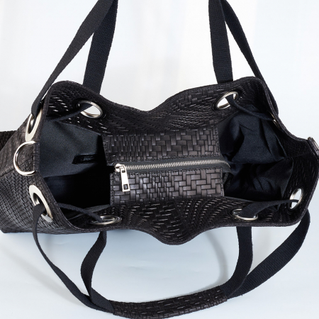 Geantă Estella, din piele naturală neagra 8078 [6]