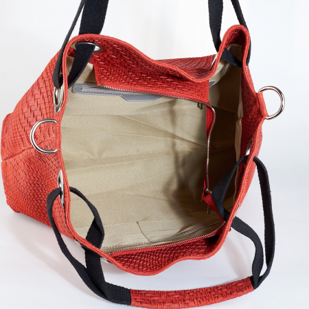 Geantă Estella, din piele naturală rosie 8078 [5]