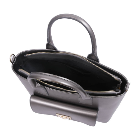 Geantă Francesca, din piele naturală argintiu sidef 8074 [3]