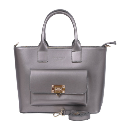 Geantă Francesca, din piele naturală argintiu sidef 8074 [1]