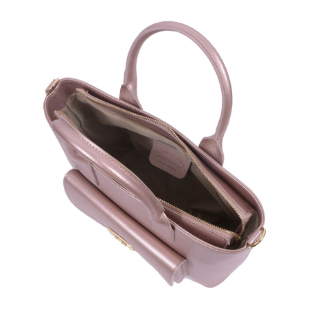 Geantă Francesca, din piele naturală roz sidef 8074 [3]