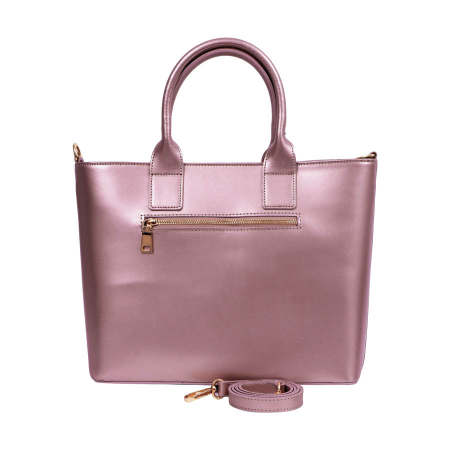 Geantă Francesca, din piele naturală roz sidef 8074 [4]