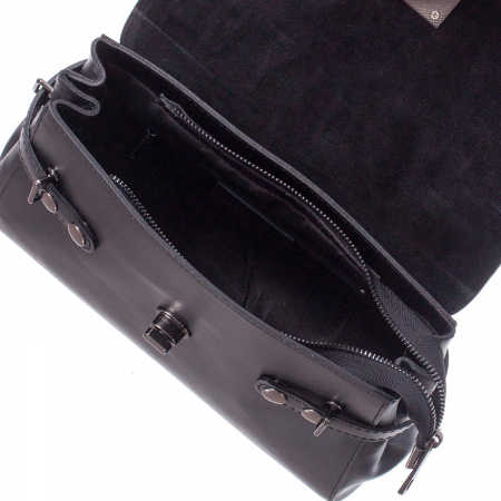 Geantă neagră din piele naturală 8024 [3]