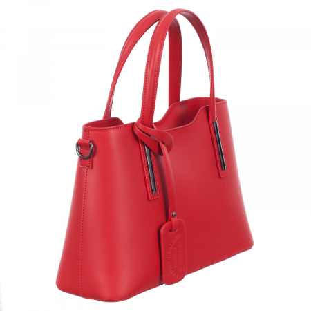Genți Casual - Geantă roșie din piele naturală 8021