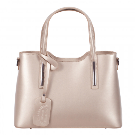 Geantă aurie sidefat din piele naturală 8021 [1]