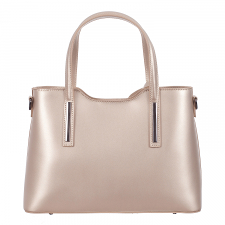 Geantă aurie sidefat din piele naturală 8021 [2]