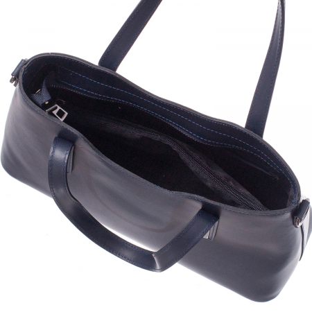 Geantă bleumarin din piele naturală 8021 [3]