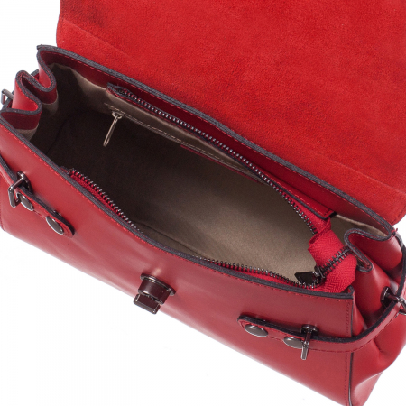 Geantă roșie din piele naturală 8024 [3]