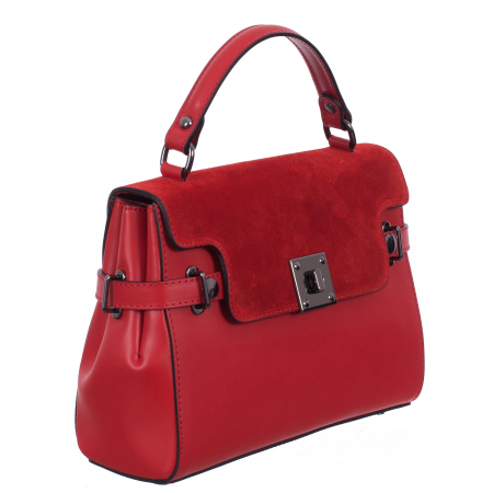 Genți Casual - Geantă roșie din piele naturală 8024