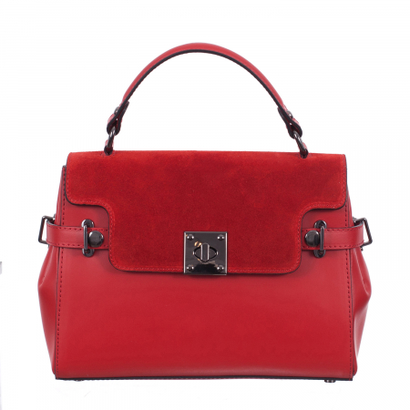 Geantă roșie din piele naturală 8024 [1]