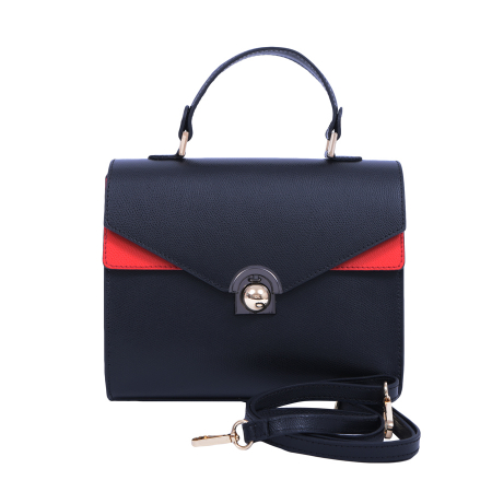 Geantă Klara, rosu si negru, piele naturala, 8047 [1]