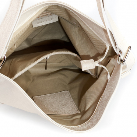 Geantă Brianna, tip rucsac crem din piele naturală moale 8119 [4]